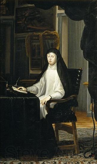 Miranda, Juan Carreno de La reina Mariana de Austria de luto Spain oil painting art